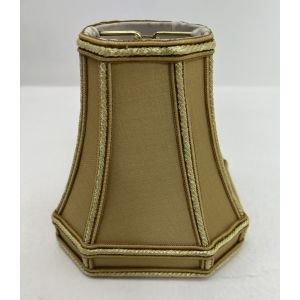 Cut Corner Square Lampshade with Gallery 3x3-5.5x5.5-6 Gold