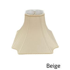 Inverted Square Bell Lampshade with Gimp Trim 6x6-17x17-13 Beige