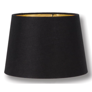 Black Simple Drum Lampshade Gold Lined