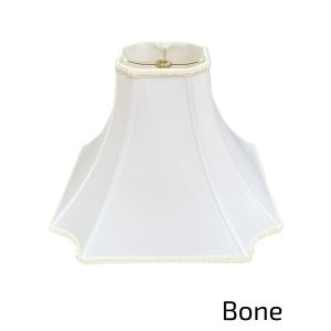 Inverted Square Bell Lampshade with Gimp Trim 4.5x4.5-11x11-9 Bone