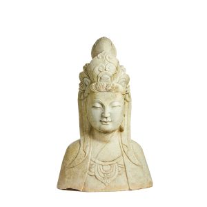 Impressive Carved Marble Buddha Bust
