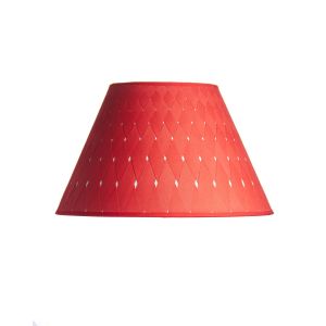 Empire Red Textured Paper Woven Cross Hatch Lampshade