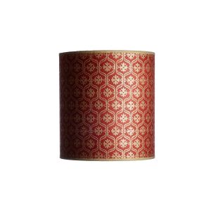 10 x 10 x 11 Twigg Wallpaper Red and Gold Embossed Drum Lampshade