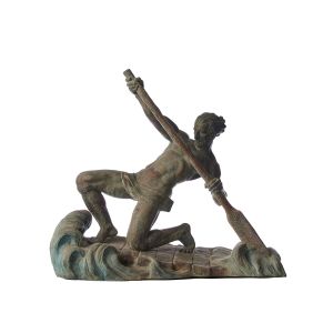 Art Deco Sculpture Signed Sculler on Rough Water
