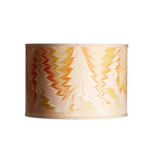 14 x 14 x 10 Cylinder Pulled Feather Marble Design Lampshade