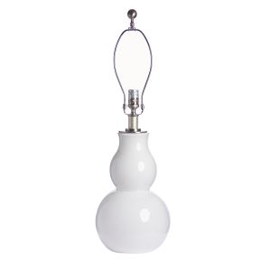 Translucent White Opaline Gourd Glass Lamp