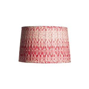 13 x 15 x 10 Drum Ikat Red and White Open Box Pleat Lampshade Couture