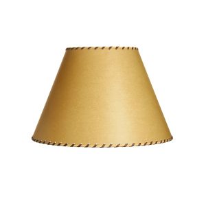 8 x 11 x 11 Empire Poblano With Brown Leather Whipstitching Lampshade